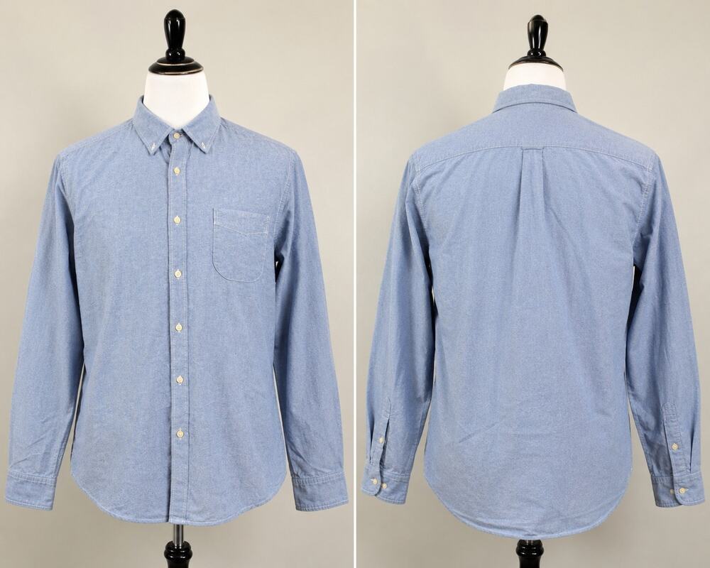Aeropostale Men's Blue Button Up Oxford Shirt Long Sleeve Pocket Size Large